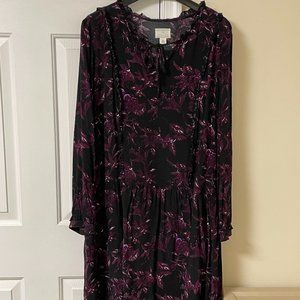 Caslon Long Sleeve Drop-Waist Floral Dress- Price Firm